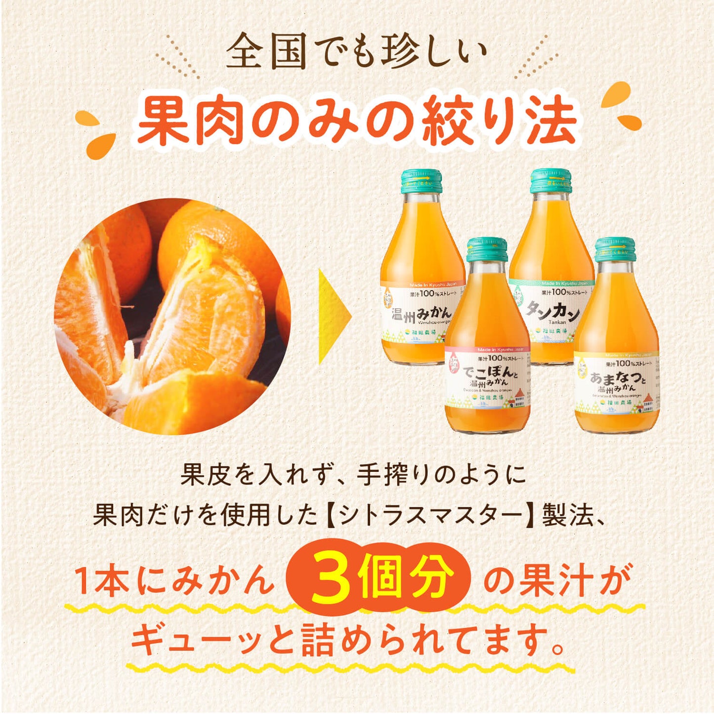 ギフト 九州まるごとしぼりみかんジュース10本セット ストレート 飲み比べ 180ml G106 -T
