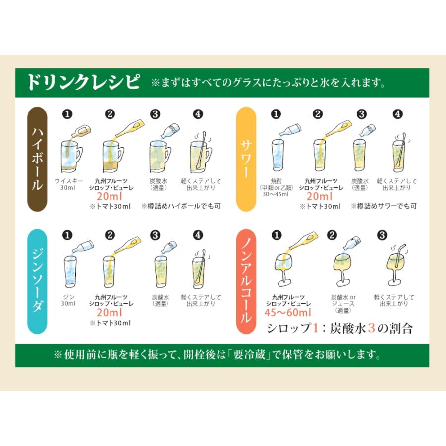福田農場 シロップ 割り材 3本セット 希釈タイプ 500ml 送料無料 デコポン 温州 あまおう 人気ベスト3セット 九州果実シロップ