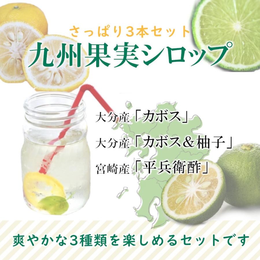 福田農場 シロップ 割り材 3本セット 希釈タイプ 500ml 送料無料 カボス シトラス ヘベス さっぱりセット 九州果実シロップ 1162