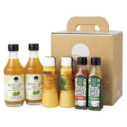 【お試しセット】福田農場 調味料 6点セット 果汁たっぷりのぽんす 甘夏ドレッシング 柚子スパイスソース G259